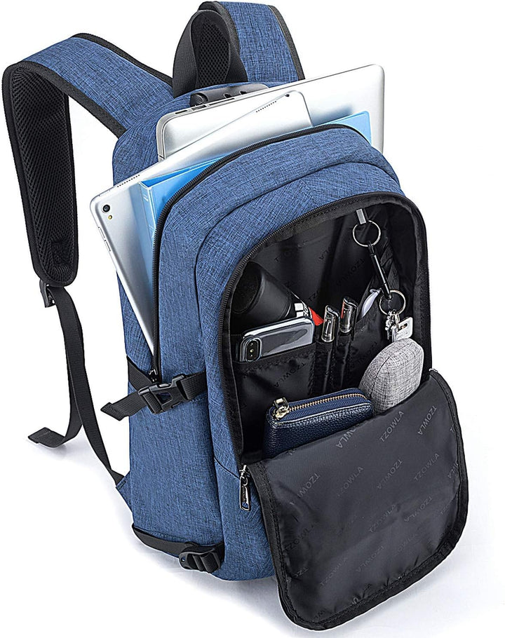 Tzowla, mochila de negocios para computadora portátil antirrobo, co...