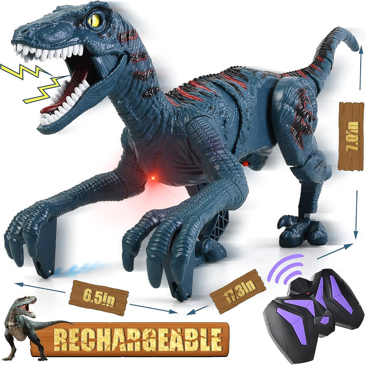 Juguetes de dinosaurio con control remoto para niños, juguete velociraptor