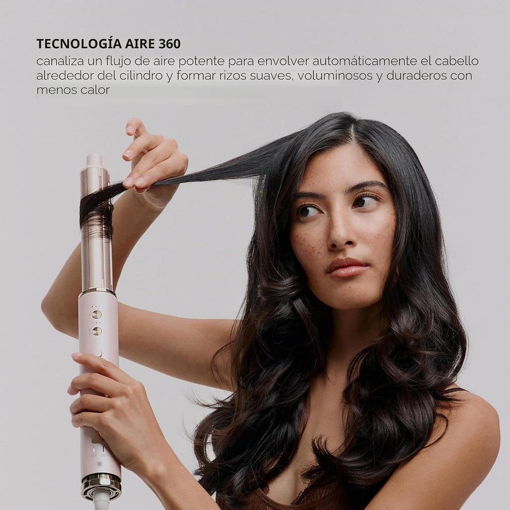 T3 AIRE 360 Multi-Styler & Blowout System, cepillo secador de pelo, cepillo redondo ovalado Air Styler auto-rizador con cerámica coreana CeraGloss, Cool Shot, herramienta de viaje de doble voltaje