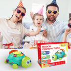 Juguetes para bebés de 6 a 12 meses, juguete para tiempo boca abajo de 12 a 18 meses, juguetes musicales de tortuga que gatea con luz y sonido, juguete educativo temprano de cumpleaños para
