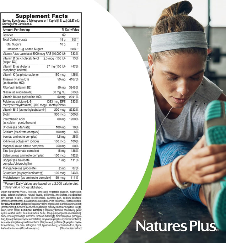 Natures Plus Source of Life Women Multivitaminas líquidas, 30 onzas...