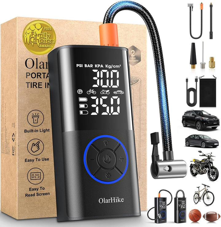 OlarHike Compresor de aire portátil para inflador de neumáticos, si...