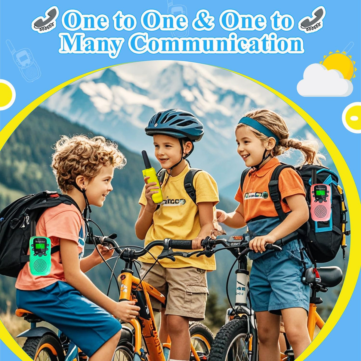 Rechargeable Walkie Talkies para Kids, Back a School Gifts para Girls Boys