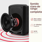 Pyle Sistema de Altavoces PA Bluetooth Portátil - Sistema de Sonido de Karaoke para Interiores y Exteriores con Micrófono Inalámbrico, Grabación de Audio, Batería Recargable, Lector USB/SD, Soporte de