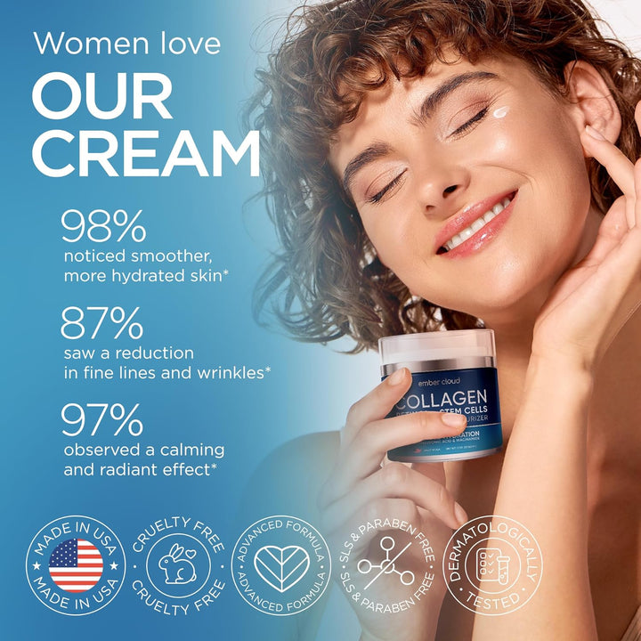 Crema facial hidratante de colágeno antienvejecimiento con células...