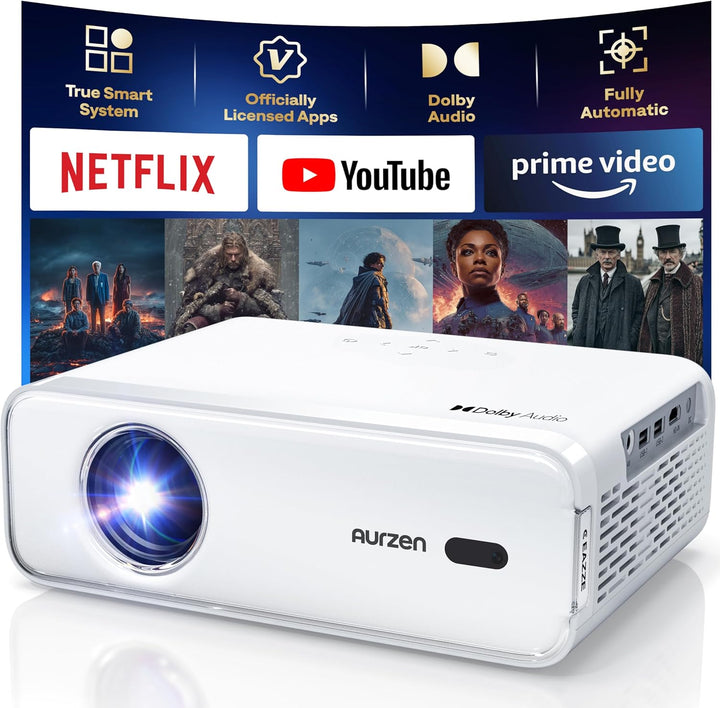 Aurzen EAZZE - Proyector inteligente D1 con WiFi y Bluetooth, licen...