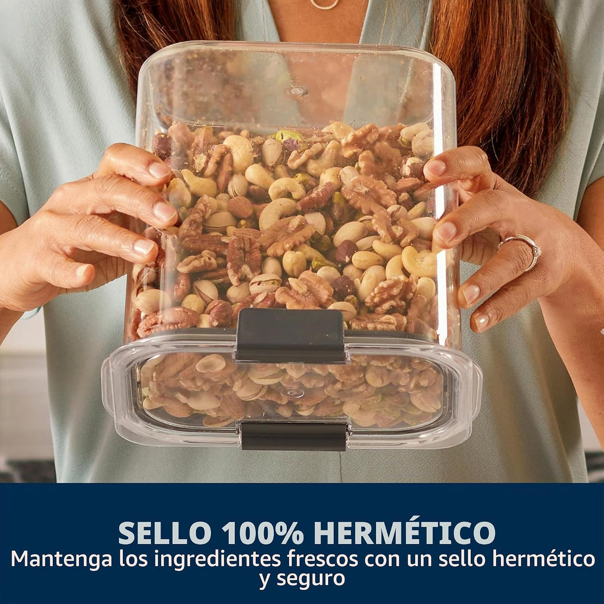 Rubbermaid Brilliance - Juego de recipientes de almacenamiento de alimentos de 14 piezas con cucharas herméticas sin BPA para organización de cocina y despensa