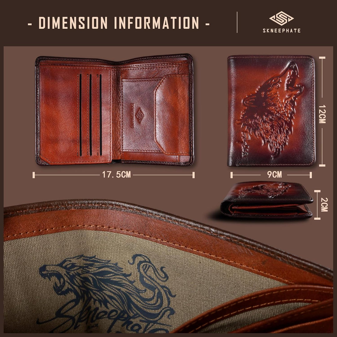 skneephate Billetera para hombre con bolsillo para monedas, billete...