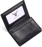 Funda de piel para tarjetas de visita para hombres y mujeres, piel de becerro italiana