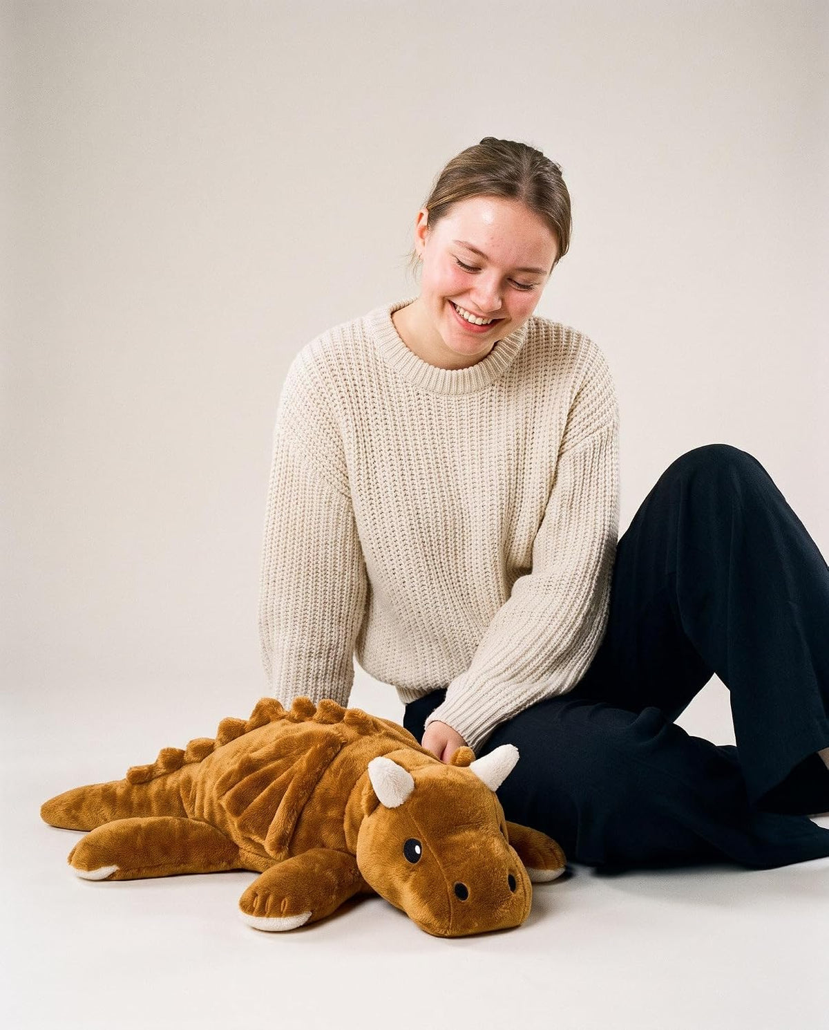 Brease Animal de peluche de dragón naranja con peso de 5 libras sin perfume, grande, lindo dragón de peluche para abrazo suave y momentos tranquilos, compañero suave para niños y adultos, peluche