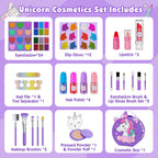 Kit de maquillaje de 59 piezas para niña, estuche de maquillaje lavable