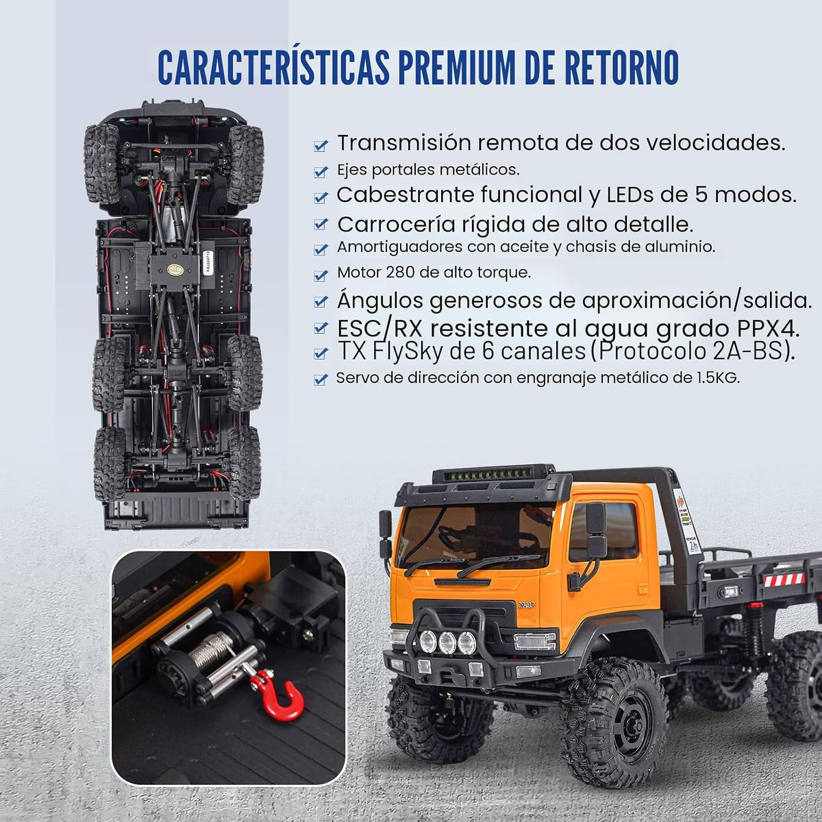 HOBBYPLUS ARKTOS 6x6 V1.5 CR18P Rock Crawler RTR All Terrain - Coche de control remoto, Rock Crawler escala 1/18 6WD transmisión de 2 velocidades todoterreno para mayores de 15 años, aficionados a