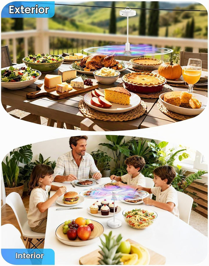 Edvision Fly Fans para mesas, ventilador de alimentos recargable de...