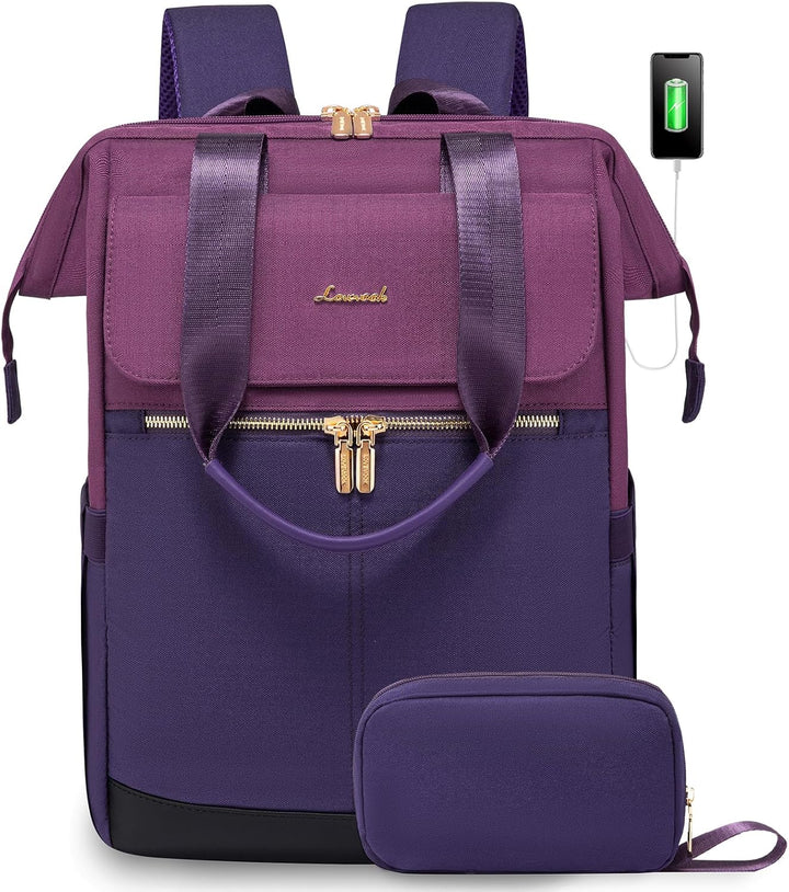 LOVEVOOK Mochila para laptop para mujer, mochila de trabajo convert...