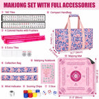 American Mahjong Set con alfombrilla y bastidores, juego de