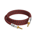 Audiophile - Cable de audio auxiliar de cobre de alta pureza, macho de 0.138 in a macho de 0.138 in, cable auxiliar de audio estéreo chapado en oro (recto a recto, 6.5 pies/6.6 ft)
