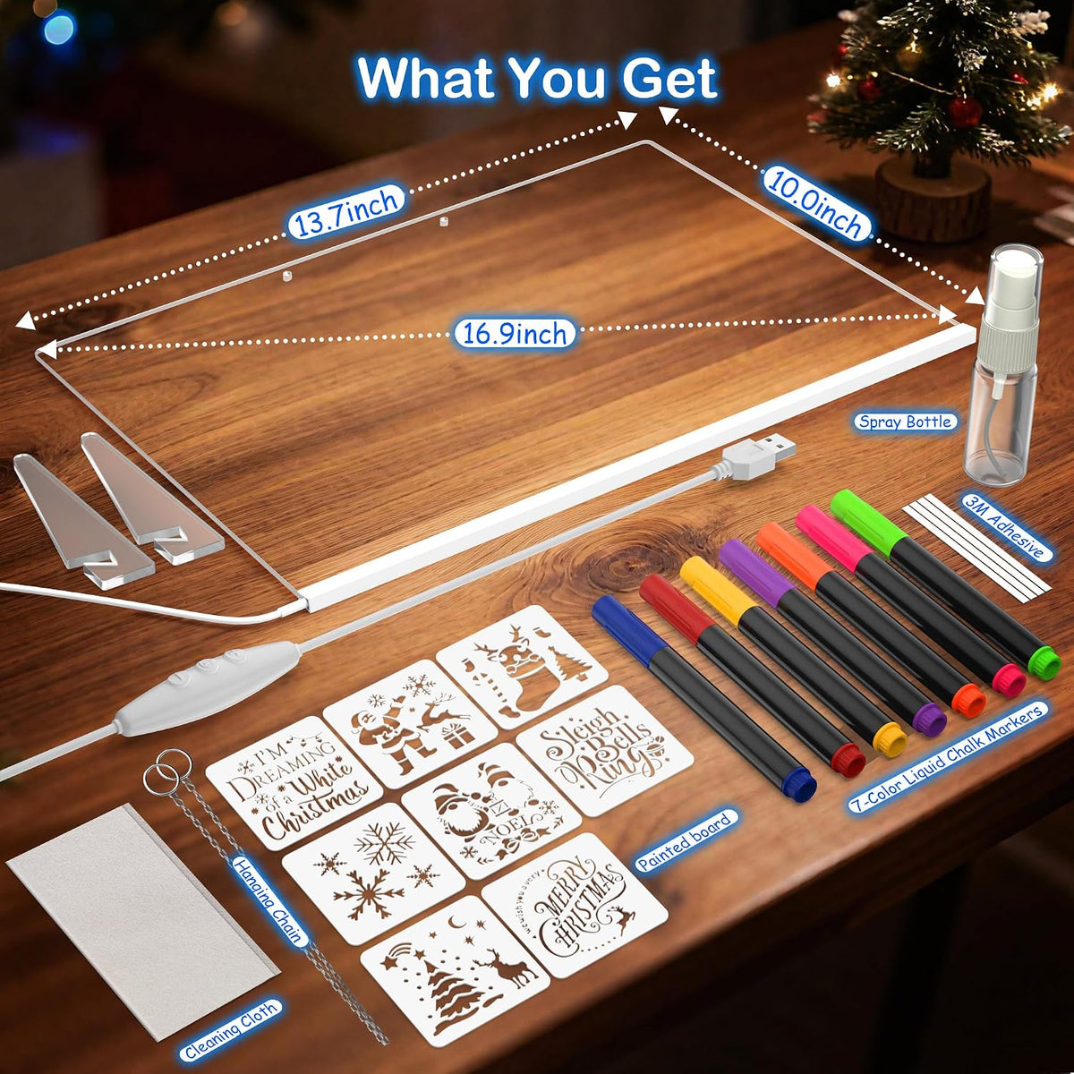 Tablero de dibujo LED de 17 pulgadas para niños, regalo de cumpleaños para
