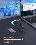 JoyReken, J7-TR-BK-2FT, hub USB 3.0 de 7 puertos