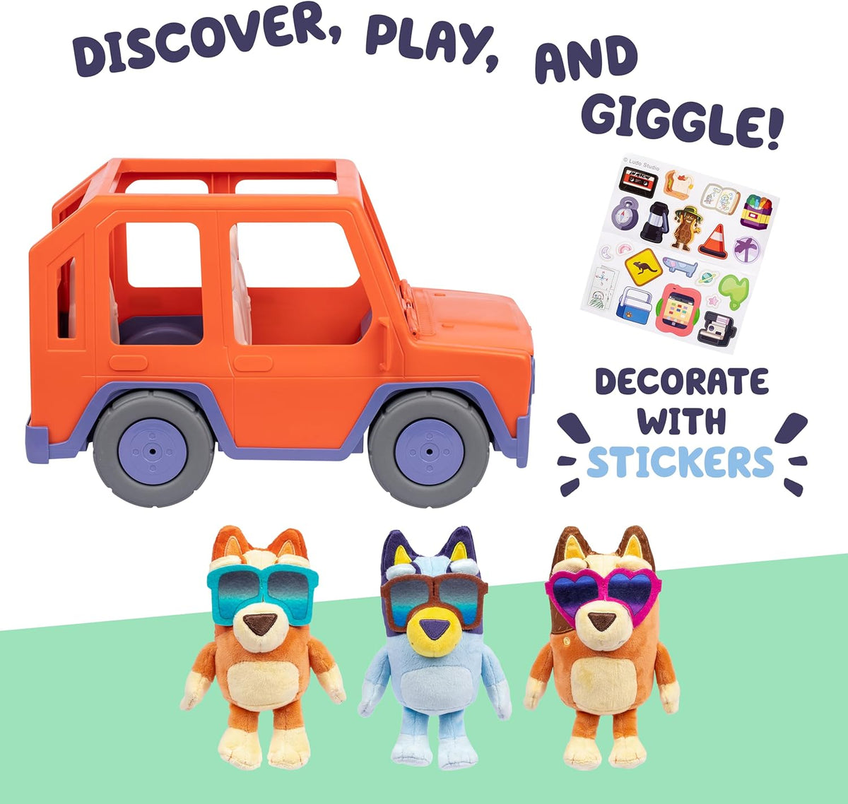 Bluey Big Heeler 4WD y juguete de coche para niños pequeños de la f...