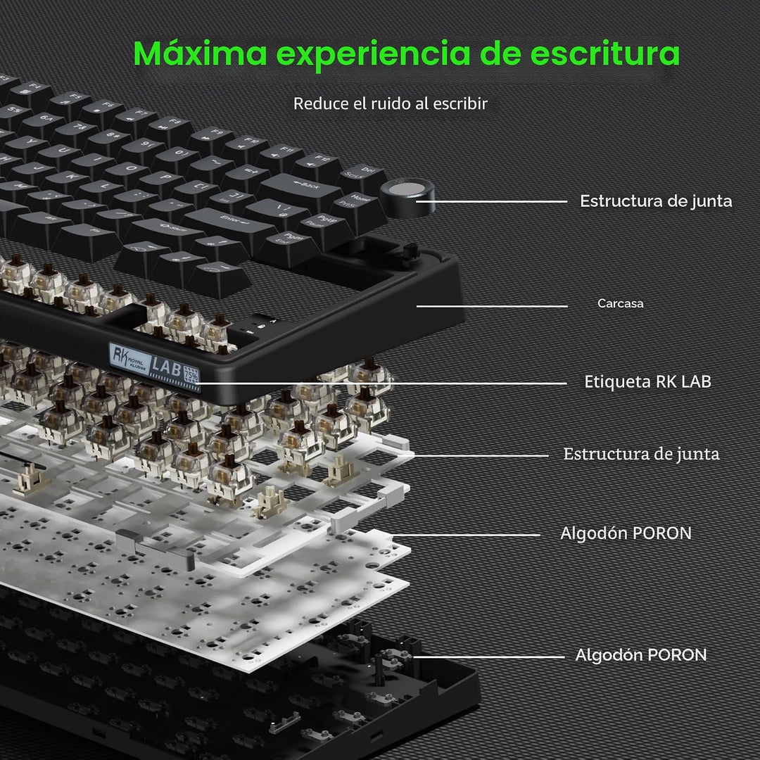 RK ROYAL KLUDGE R75 Teclado mecánico para juegos con cable, teclado...
