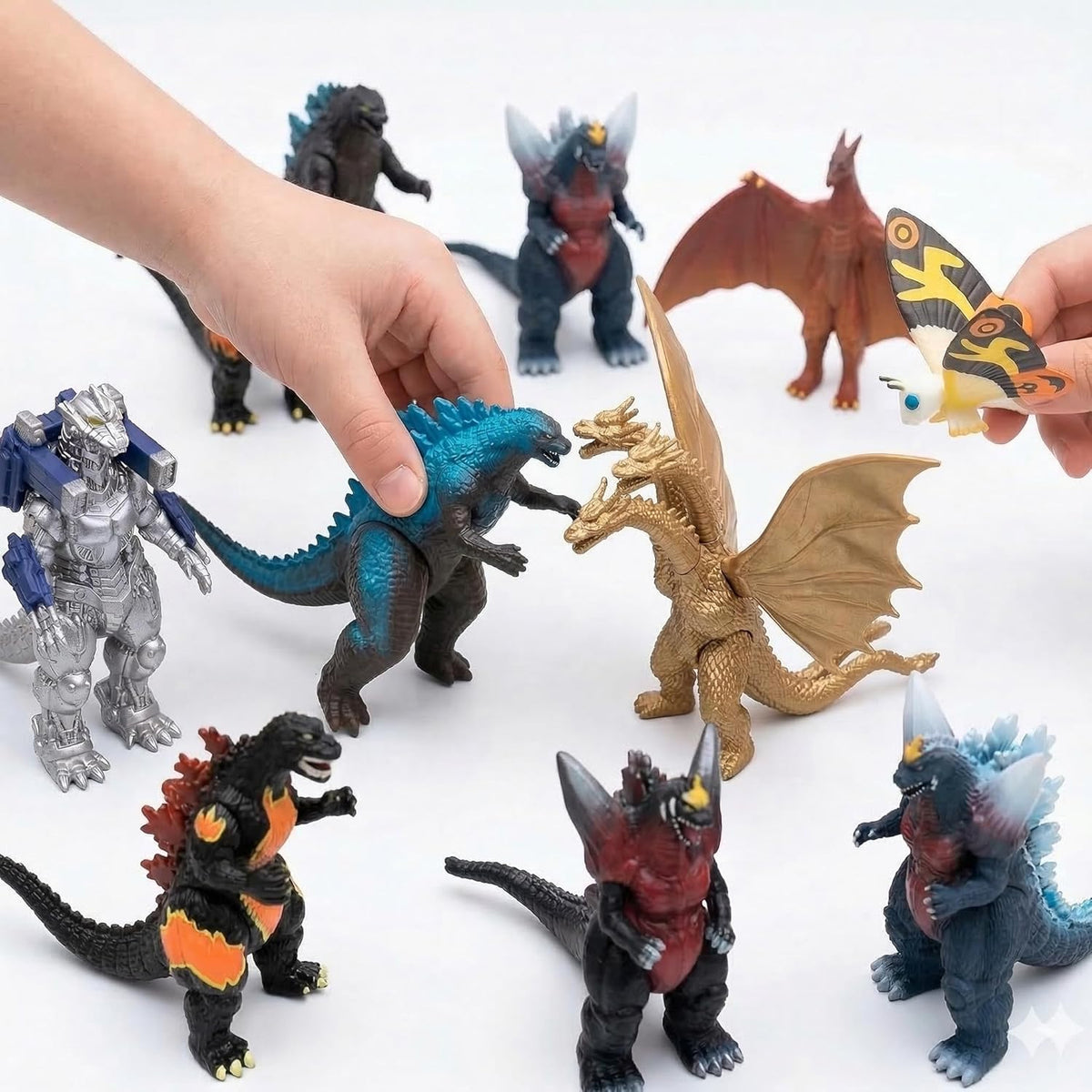 JAYKENIXO Juego de 10 figuras de acción de monstruo – Mini juguetes de dragón, articulaciones móviles, figuras coleccionables de criaturas para niños, decoración de pasteles de fiesta y regalos