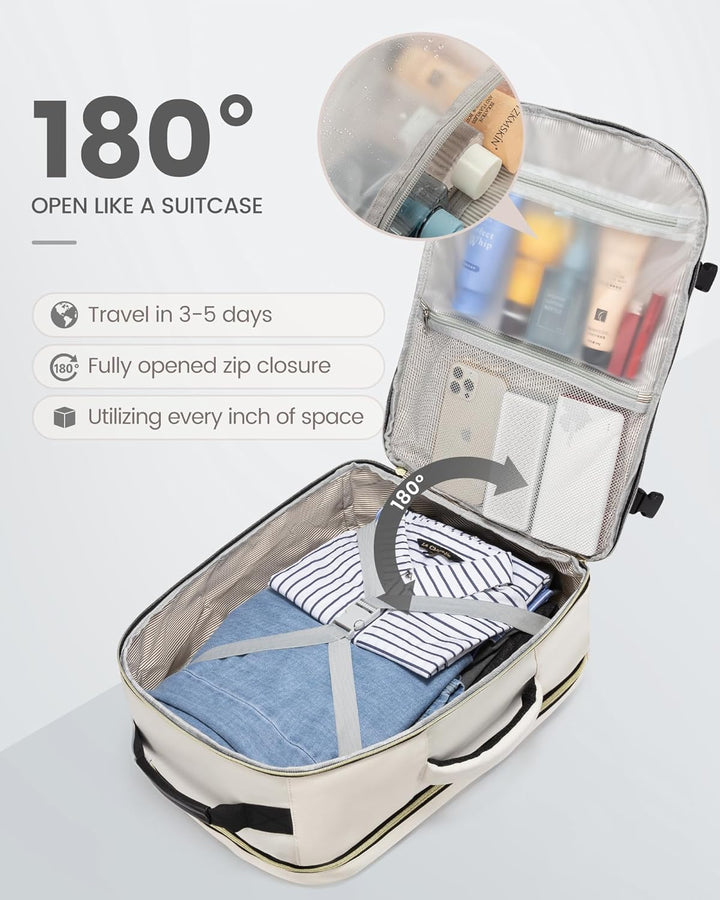 LOVEVOOK Mochila de viaje para mujeres y hombres, 40L, aprobada por...