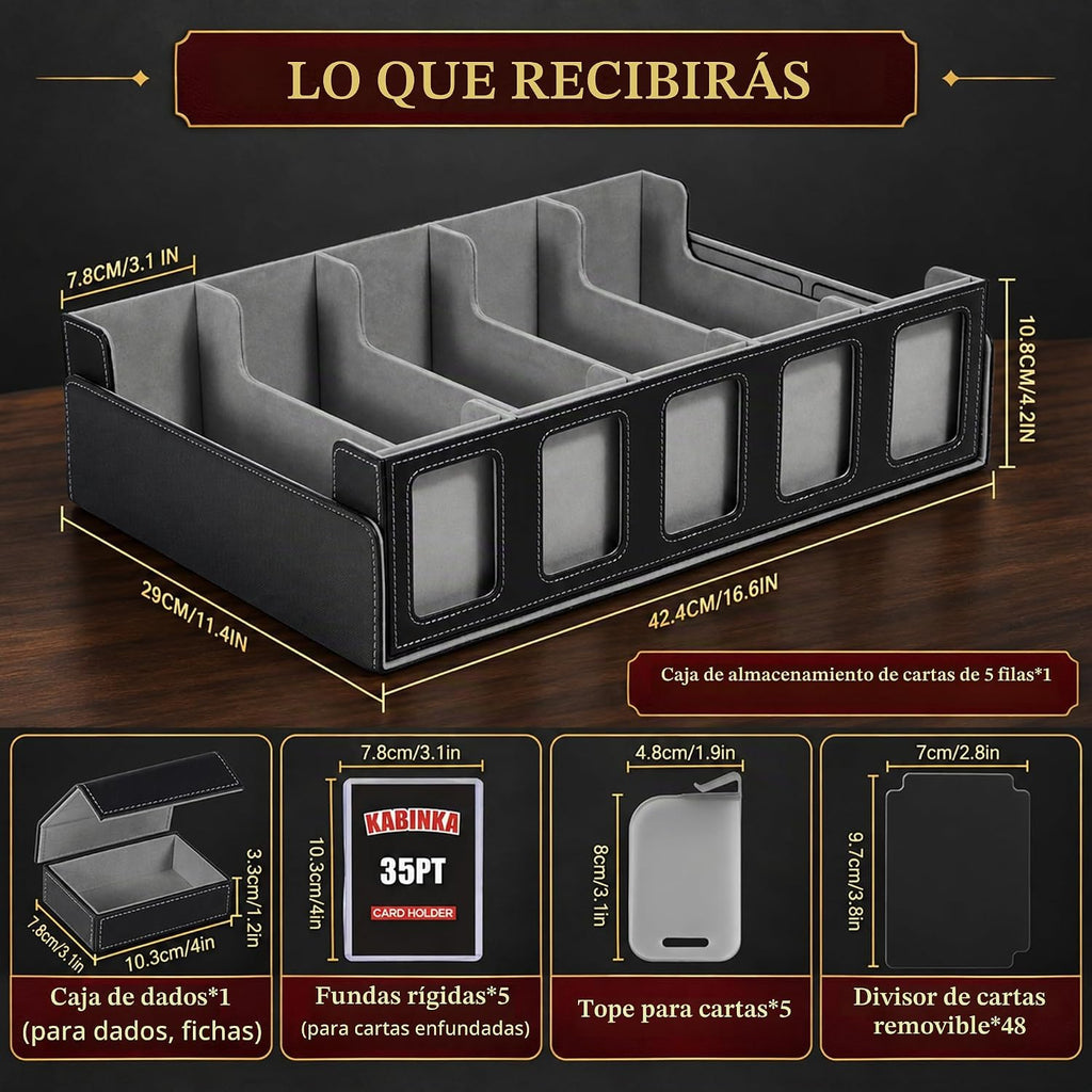Kabinka Caja de Almacenamiento para Cartas Coleccionables de 5 Filas 3900+ con Exhibidor para Commander