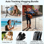 Trípode para iPhone Vlogging Kit con mini micrófono, luz y control remoto