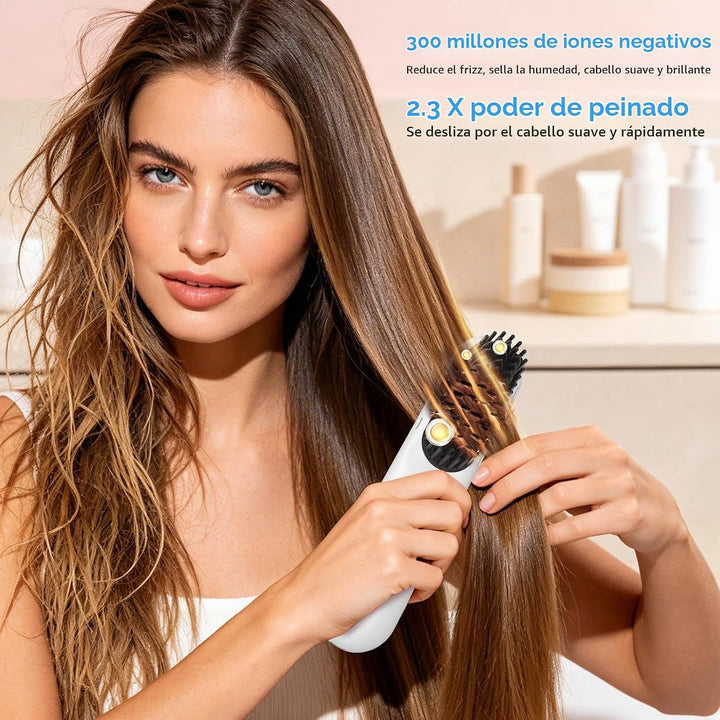 Cepillo alisador de cabello inalámbrico \u2013 Go Brush Pro para ca...