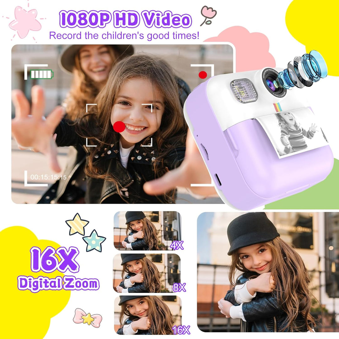 Cámara de impresión instantánea para niños, regalo de Navidad y cum...