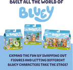 Bluey Escape Coche de juguete convertible, 4 figuras y 9 accesorios