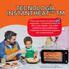 Instant Pot No requiere precalentamiento* Horno tostador con freidora de aire de 6 rebanadas con tecnología InstantHeat, 10 en 1, freír al aire, asar, hornear, sellar crujiente, tostar, bagel, asar