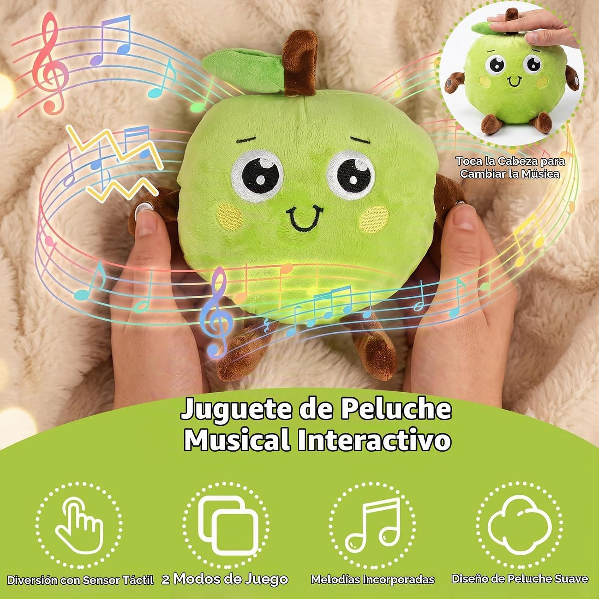 Juguete de peluche interactivo de la música, juguete sensorial