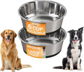 Neater Pet Brands Tazones de acero inoxidable para perros con parte inferior de goma antideslizante, juego de 2, 6 tazas (48 onzas), color negro, cuencos de metal resistente para perros, aptos para lavavajillas, tazón de comida o agua, ideal para perros