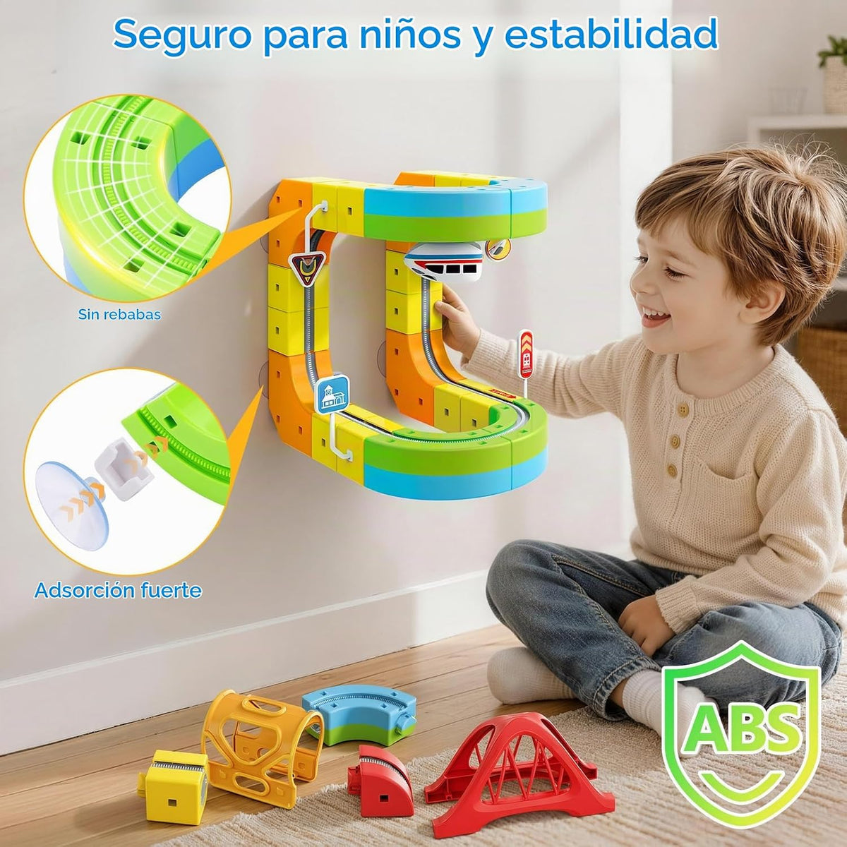 Juego de tren eléctrico de 145 piezas, pista de cubo 3D de bricolaje