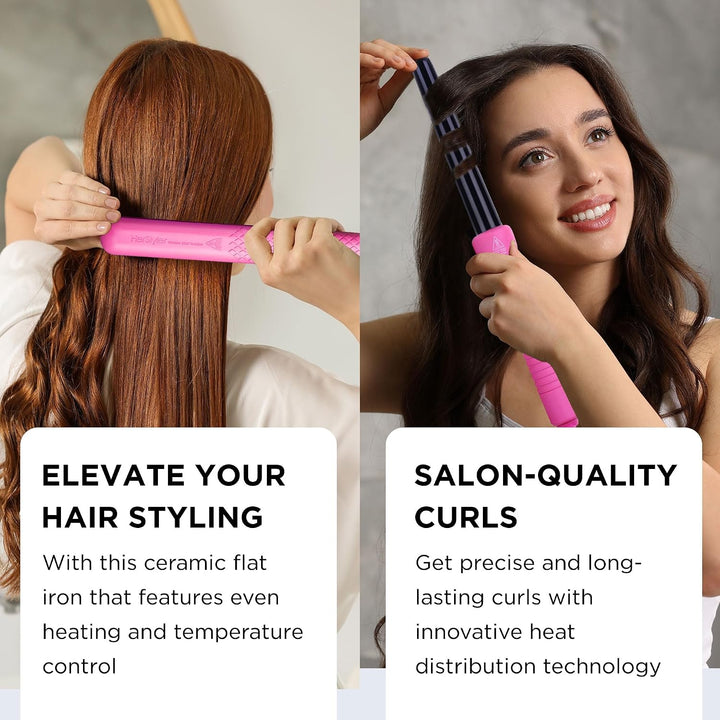 HerStyler Combo de alisador de pelo \u2013 Mini plancha plana, alis...