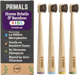 PRIMALS Cepillo de dientes de bambú y cerdas de caballo para niños...