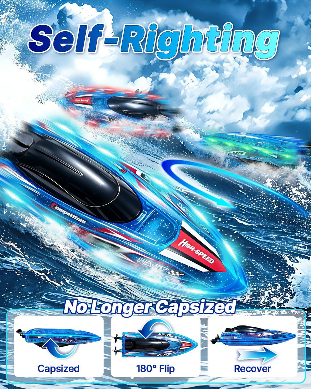 Barco a control remoto para niños, 25 MPH sin escobillas RC Boat