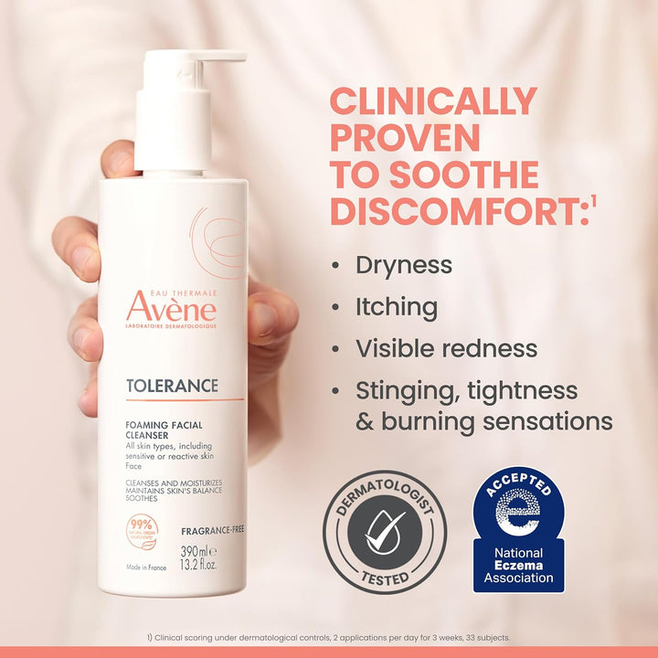Avène Tolerance Limpiador facial en espuma diario, para todo tipo d...