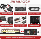 Set de Tren Eléctrico Navideño Funwee con Humo, Luces y Sonido para Niños