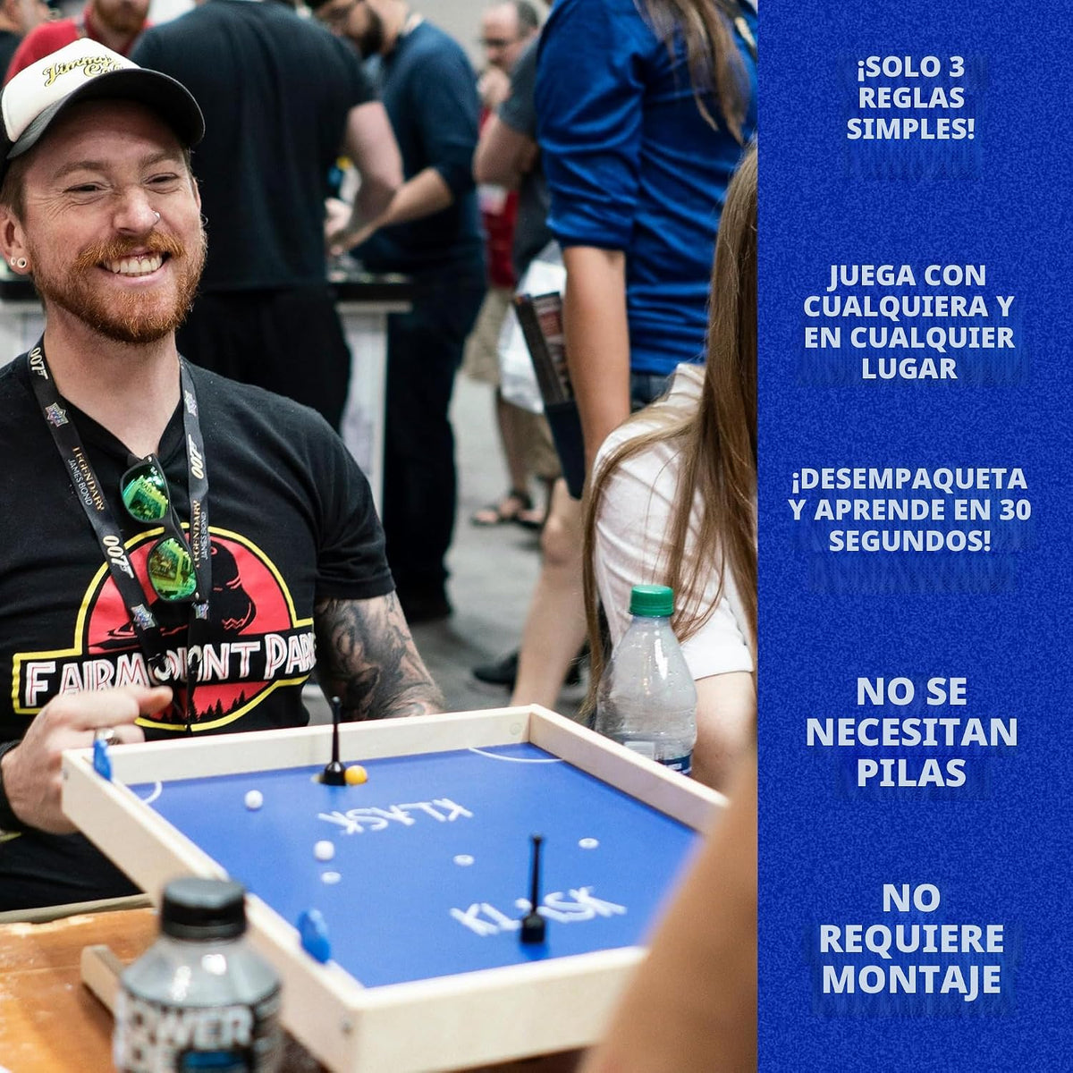KLASK: El Juego Magnético Premiado de Habilidad para Fiestas - para Niños y Adultos de Todas las Edades Que Es Mitad Fútbol, Mitad Hockey sobre Hielo