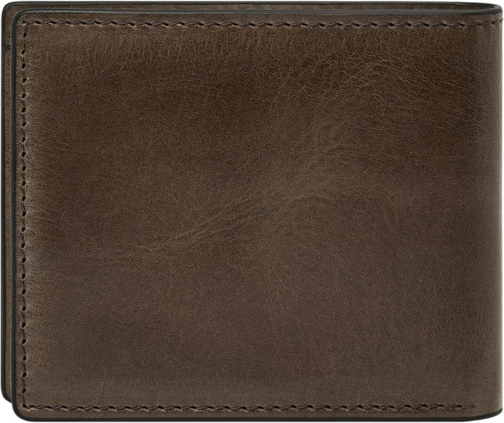 Cartera Fossil para hombre, de piel, plegable, con bloqueo RFID y v...