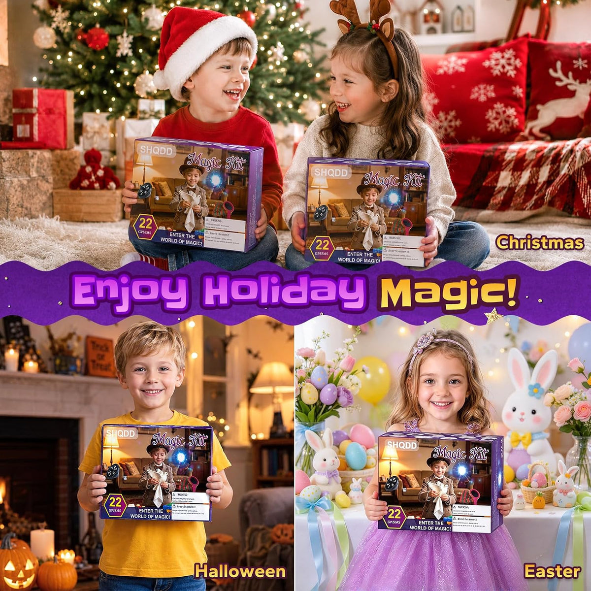 Kit de magia, trucos de magia para niños, incluye varita mágica y disfraz