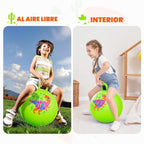 Bola de tolva para niños de 3 a 8 años, pelota hinchable de 18 pulgadas con asa, dinosaurio verde