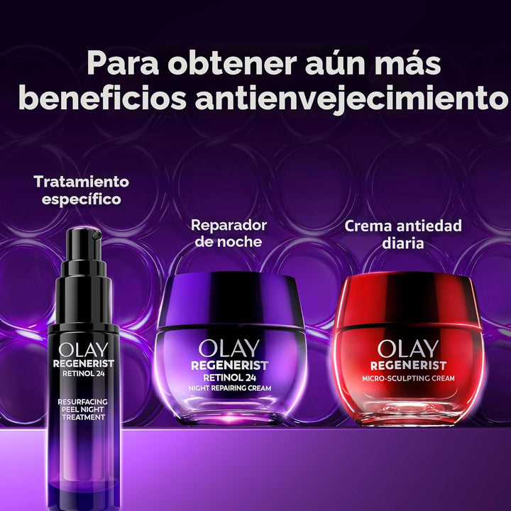 Olay Crema de noche de retinol para mujeres, hidratante facial anti...