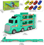 Camión transportador de automóvil de juguete para niños de 3, 4, 5 años, pista de carreras de eyección de 50 pulgadas con 8 autos, sonido y luz, el mejor juego de juguetes de regalo de cumpleaños para niños y niñas