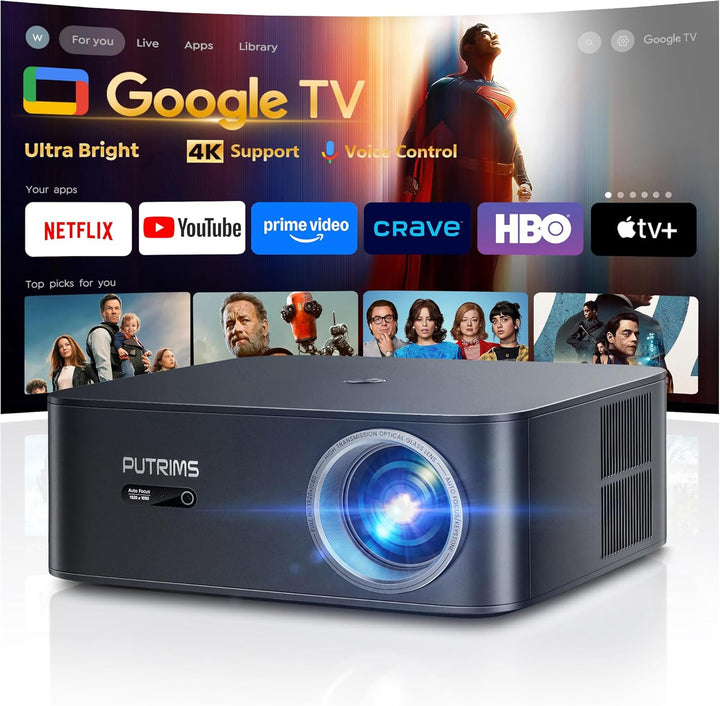Proyector inteligente con WiFi 6 y Bluetooth de [1500 ANSI\/Google...