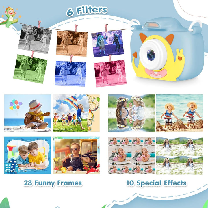 Cámara para niños con linterna y pantalla de 2.4 pulgadas, cámara p...