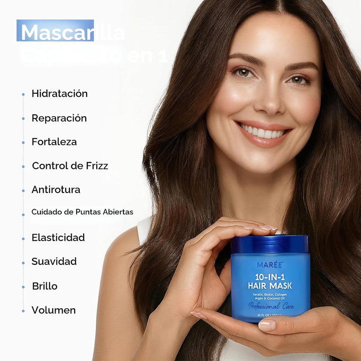 MAREE Mascarilla Capilar de Acondicionamiento Profundo 10-En-1 para...