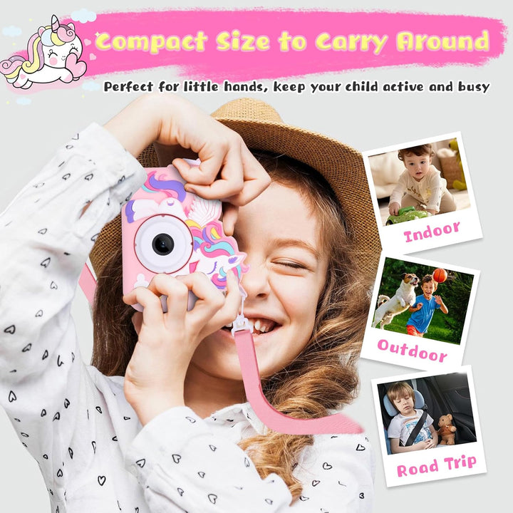 Envyvip Cámara de juguete de unicornio para niñas de 3 a 8 años, cá...